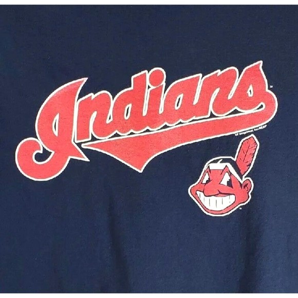 Cleveland Indians T Shirt Chief Wahoo Mens Medium Womens Large No Size Cotton - Picture 2 of 4